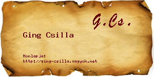 Ging Csilla névjegykártya